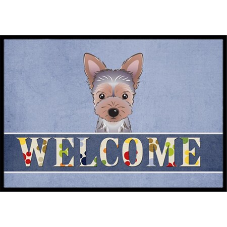 Carolines Treasures Yorkie Puppy Welcome Indoor and Outdoor Mat- 18 x 27 in. BB1418MAT
